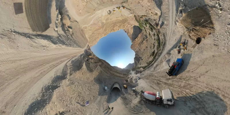 تصویر 360 - tiny planet از پروژه راه‌آهن بوشهر-شیراز قطعه 9ب
